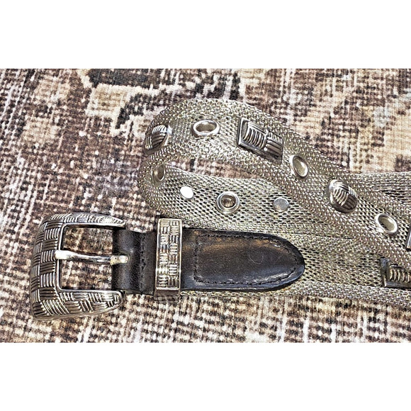 VTG Metal Mesh Women’s Belt Silver Tone Adjustable Retro Disco Y2K Festival - Picture 5 of 6